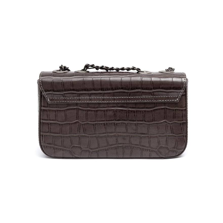 BOLSA BAGUETE ANNE PEQUENA COURO EXPRESSO ONIX