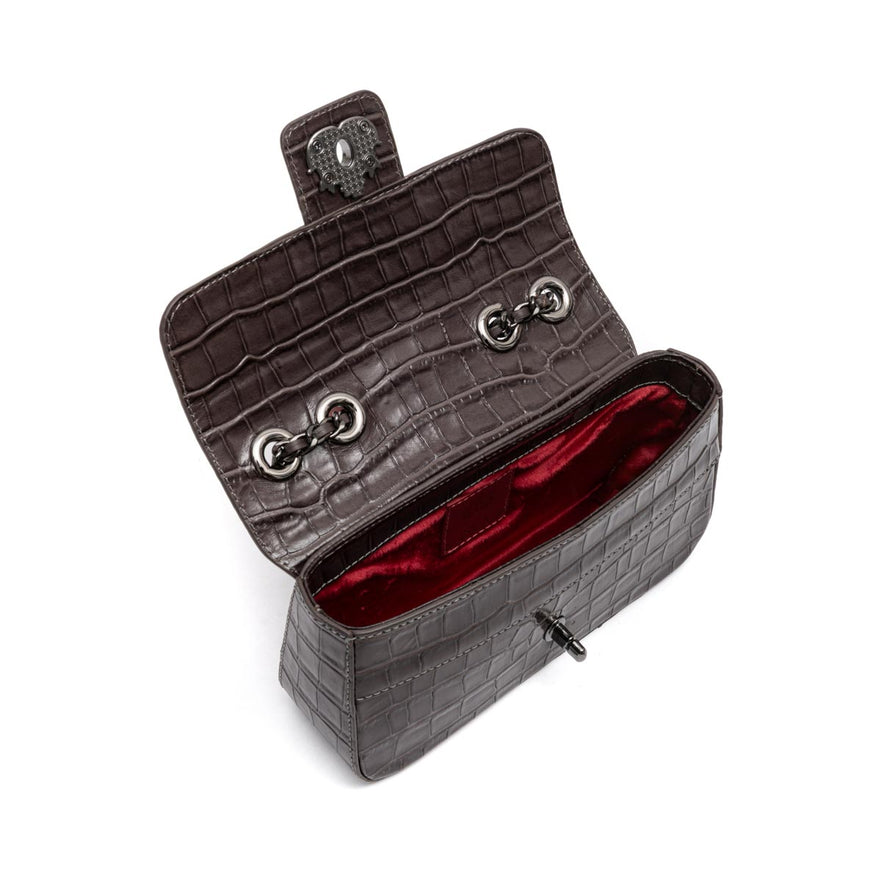 BOLSA BAGUETE ANNE PEQUENA COURO EXPRESSO ONIX