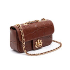 BOLSA BAGUETE  ANNE MINI COURO CANELA