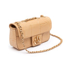 BOLSA BAGUETE ANNE MINI  COURO MACADÂMIA