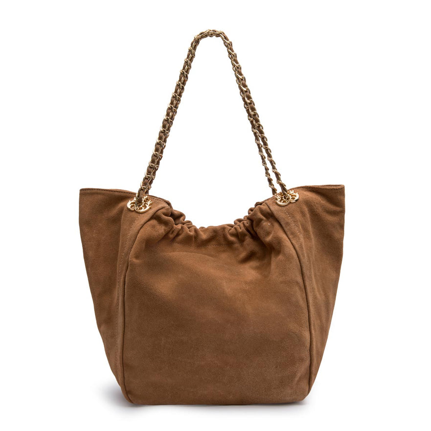 BOLSA SHOPPING BAG PETRA MAXI CAMURÇA AMÊNDOA