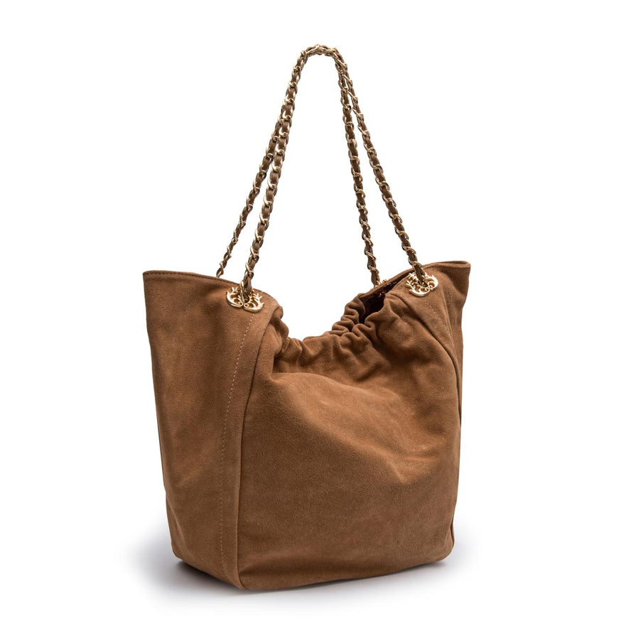BOLSA SHOPPING BAG PETRA MAXI CAMURÇA AMÊNDOA