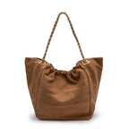 BOLSA SHOPPING BAG PETRA MAXI CAMURÇA AMÊNDOA
