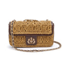 BOLSA BAGUETE ANNE PEQUENA CROCHÊ RÁFIA SOLAR
