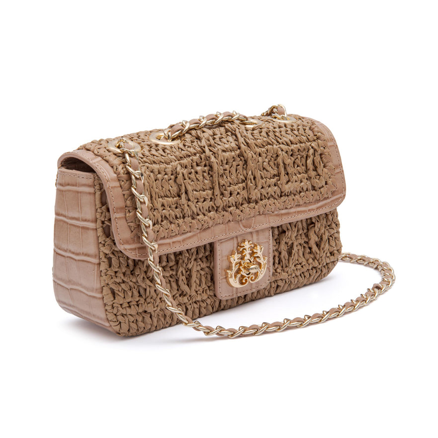 BOLSA BAGUETE ANNE PEQUENA CROCHÊ BALM