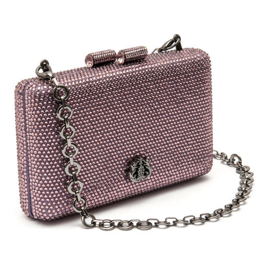 BOLSA CLUTCH EVA PEQUENA CRISTAIS ROXO ONIX