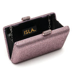 BOLSA CLUTCH EVA PEQUENA CRISTAIS ROXO ONIX