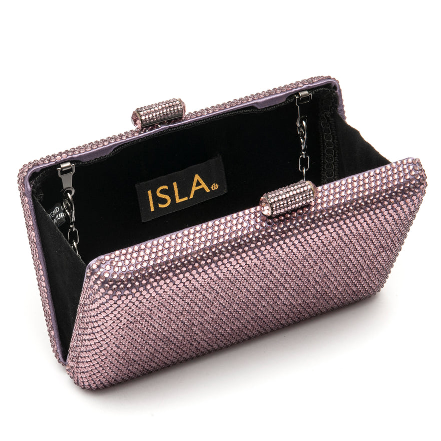 BOLSA CLUTCH EVA PEQUENA CRISTAIS ROXO ONIX