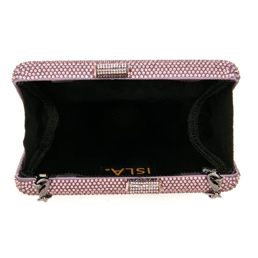BOLSA CLUTCH EVA PEQUENA CRISTAIS ROXO ONIX