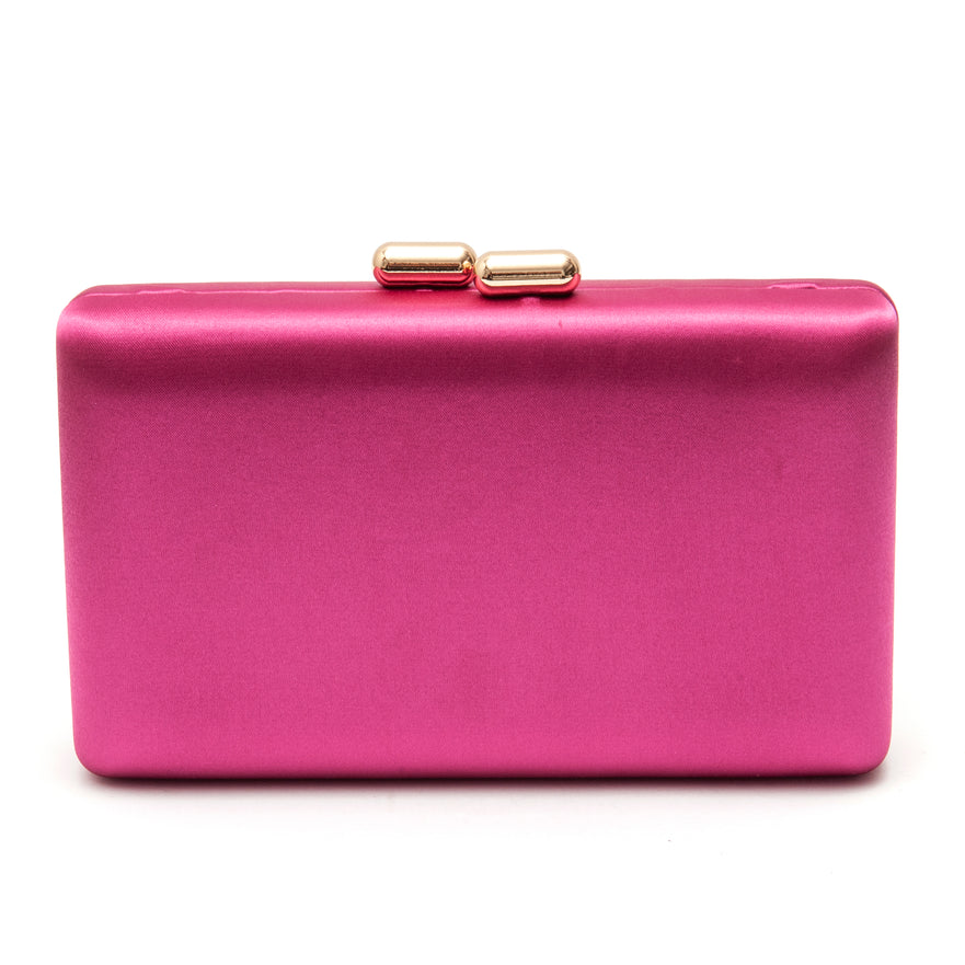BOLSA CLUTCH EVA PEQUENA CETIM PINK OURO