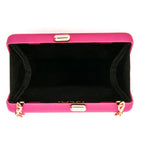 BOLSA CLUTCH EVA PEQUENA CETIM PINK OURO