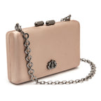 BOLSA CLUTCH EVA EM CETIM FENDI ONIX