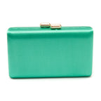 BOLSA CLUTCH EVA PEQUENA CETIM VERDE OURO