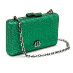 BOLSA CLUTCH EVA PEQUENA CRISTAIS VERDE ONIX