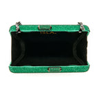 BOLSA CLUTCH EVA PEQUENA CRISTAIS VERDE ONIX