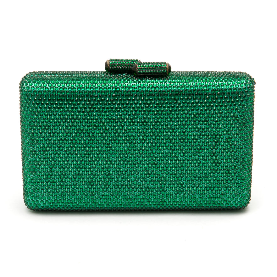 BOLSA CLUTCH EVA PEQUENA CRISTAIS VERDE ONIX