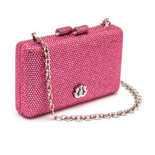 BOLSA CLUTCH EVA PEQUENA CRISTAIS PINK OURO