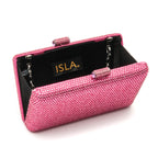 BOLSA CLUTCH EVA PEQUENA CRISTAIS PINK OURO