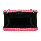 BOLSA CLUTCH EVA PEQUENA CRISTAIS PINK OURO