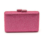 BOLSA CLUTCH EVA PEQUENA CRISTAIS PINK OURO