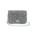 BOLSA PUFFER TWEED PEQUENA  LUREX PRATA
