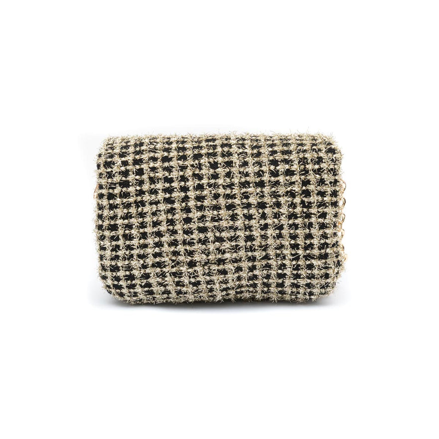 BOLSA PUFFER TWEED PEQUENA LUREX  OURO