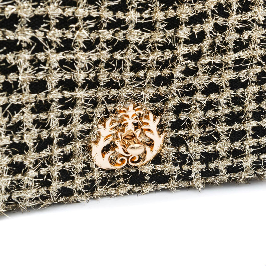 BOLSA PUFFER TWEED PEQUENA LUREX  OURO