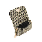 BOLSA PUFFER TWEED PEQUENA LUREX  OURO