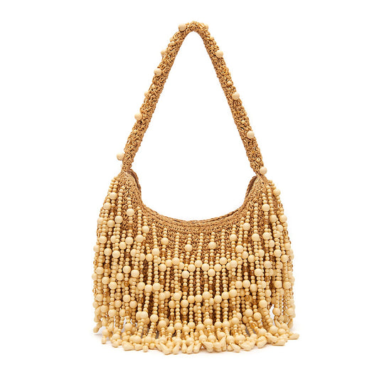 BOLSA HOBO HERA  GRANDE RÁFIA  AREIA OURO
