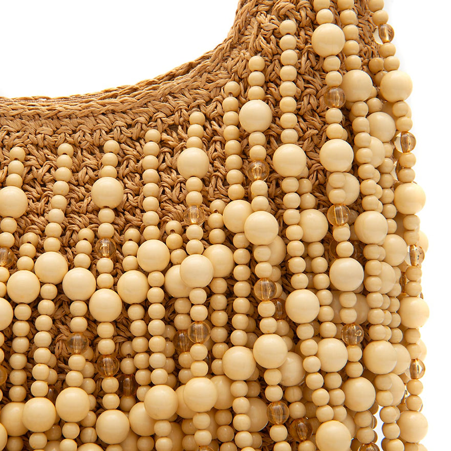 BOLSA HOBO HERA  GRANDE RÁFIA  AREIA OURO