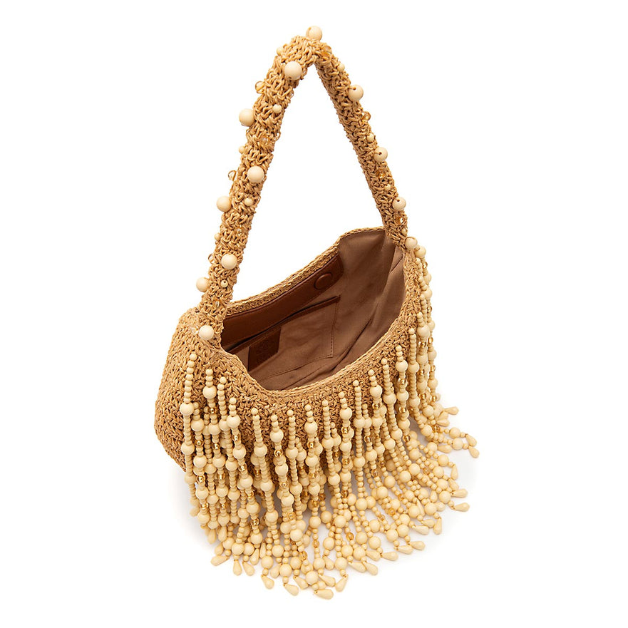 BOLSA HOBO HERA  GRANDE RÁFIA  AREIA OURO