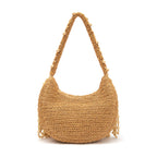 BOLSA HOBO HERA  GRANDE RÁFIA  AREIA OURO