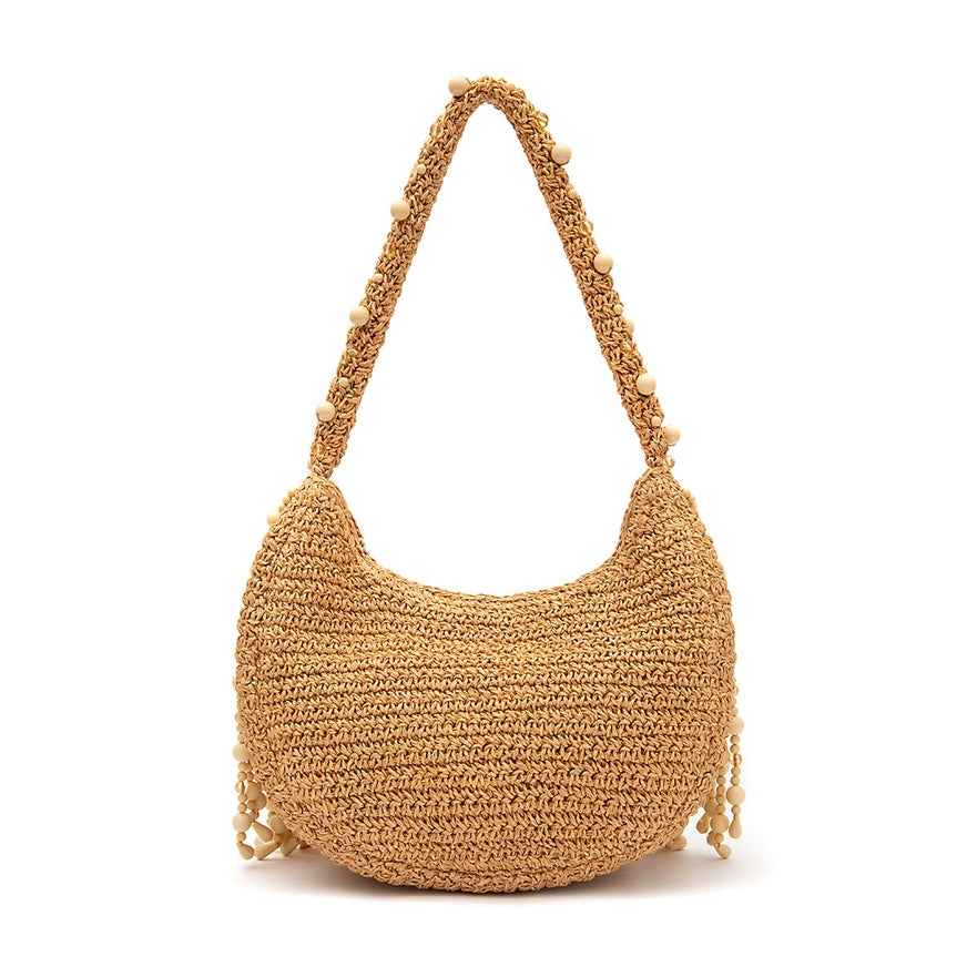 BOLSA HOBO HERA  GRANDE RÁFIA  AREIA OURO