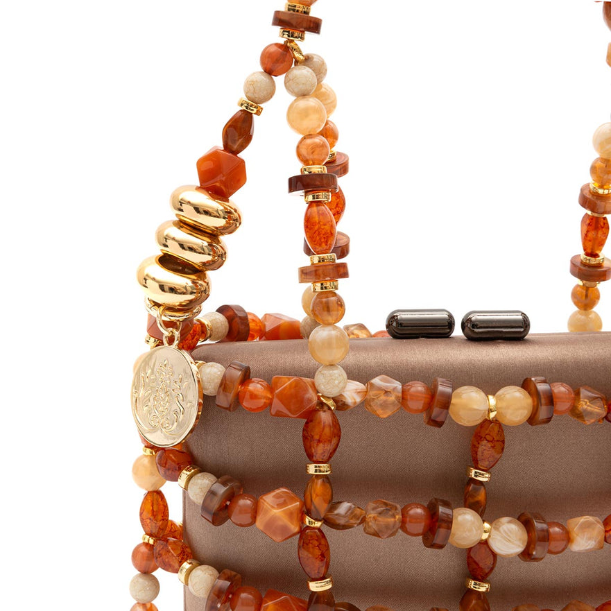 BOLSA CLUTCH LUMA PEQUENA CETIM TERROSO