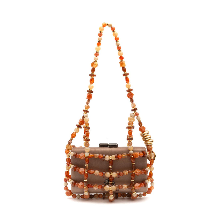 BOLSA CLUTCH LUMA PEQUENA CETIM TERROSO