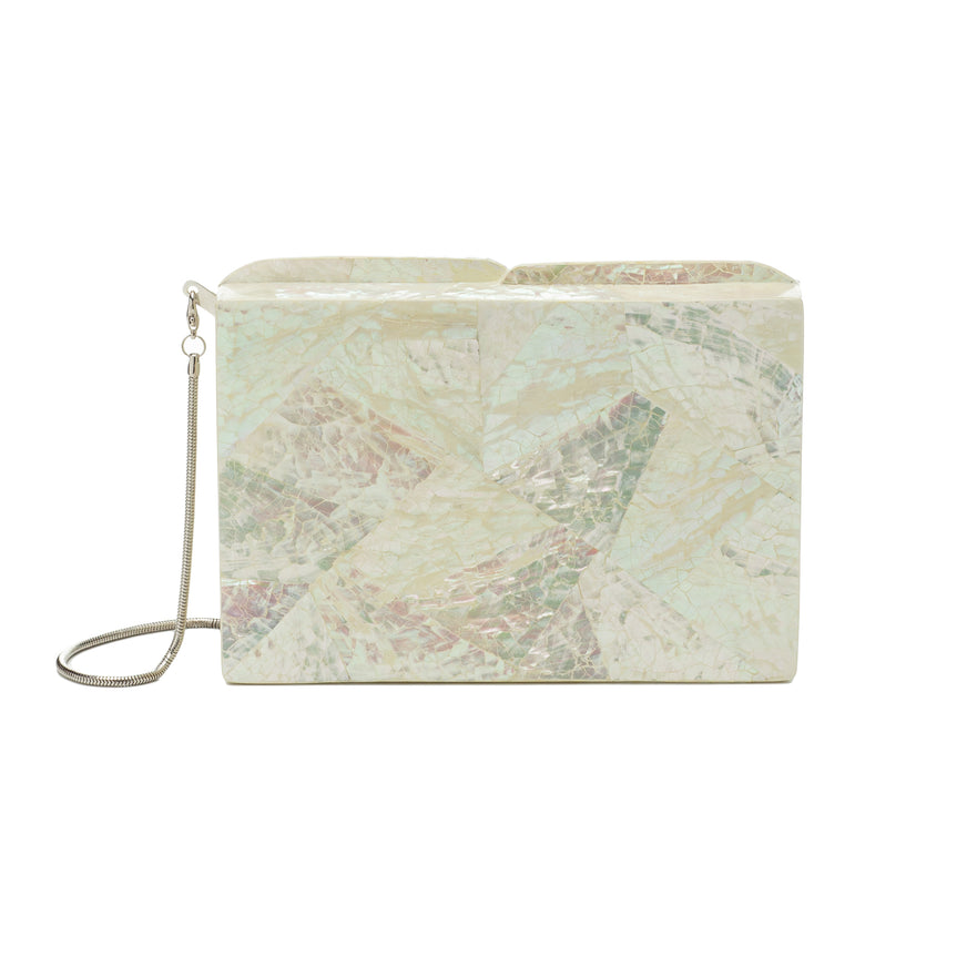 BOLSA CLUTCH MADREPÉROLA PEQUENA RETANGULAR MADRECLARA