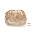 BOLSA CLUTCH MADRPÉROLA PEQUENA  ABAULADA FURTA ROSE