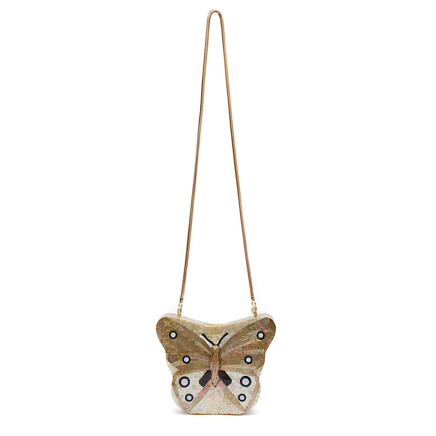 BOLSA CLUTCH MADREPÉROLA MÉDIA  BORBOLETA