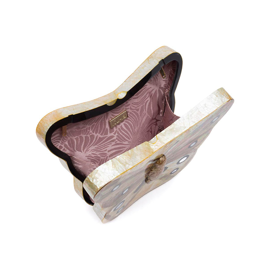 BOLSA CLUTCH MADREPÉROLA MÉDIA  BORBOLETA