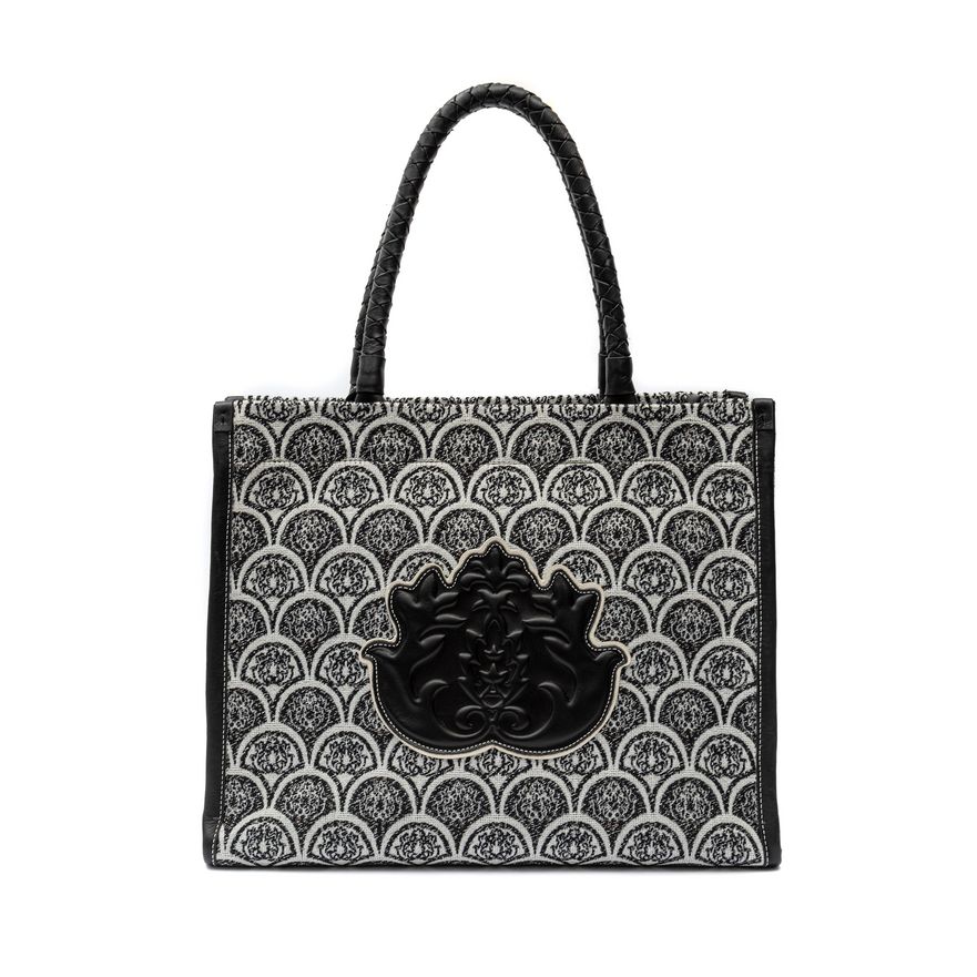BOLSA MAXI TOTE SIRENA JACQUARD PRETO