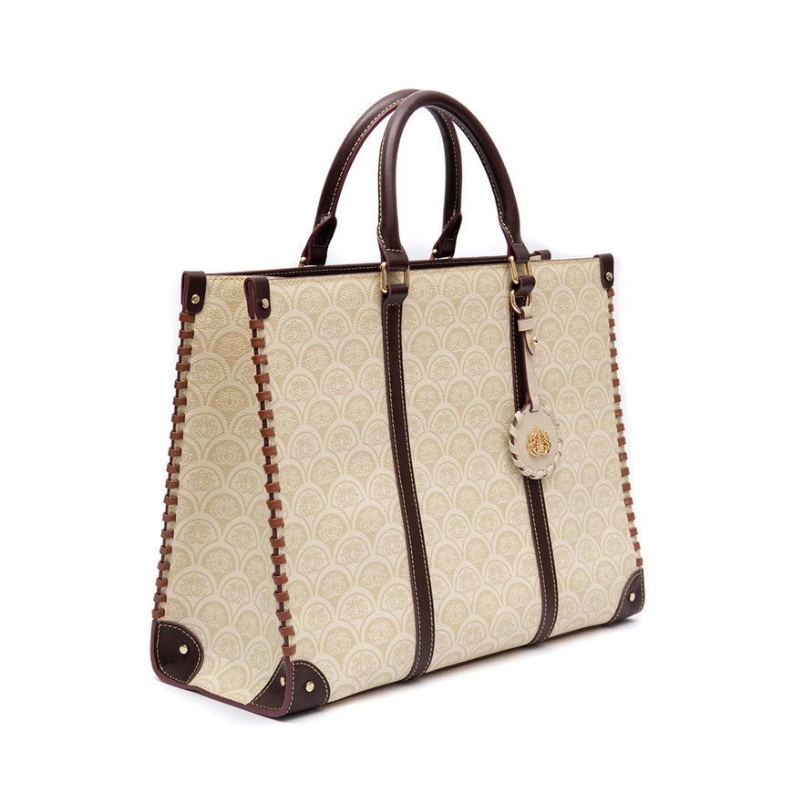 BOLSA SIRENA TOTE GRANDE MONOGRAMA CANVAS CREME