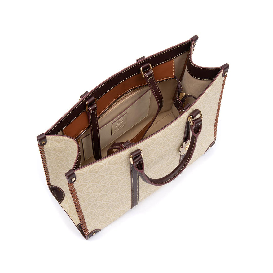 BOLSA SIRENA TOTE GRANDE MONOGRAMA CANVAS CREME