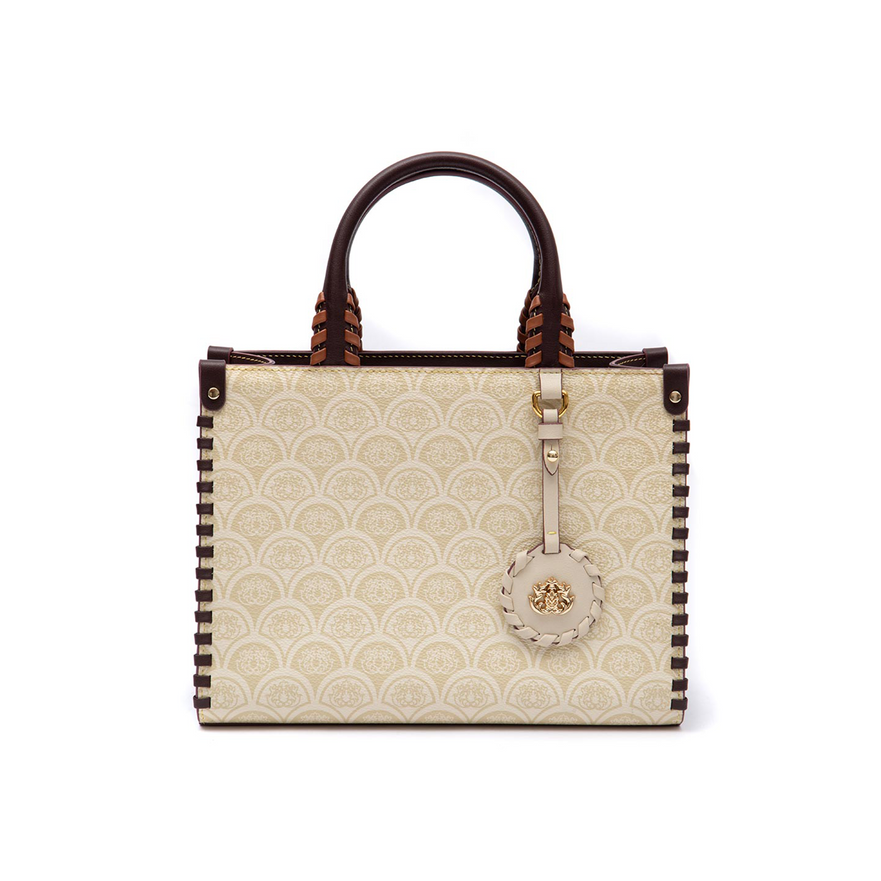 BOLSA TOTE SIRENA MINI   MONOGRAMA CANVAS CREME