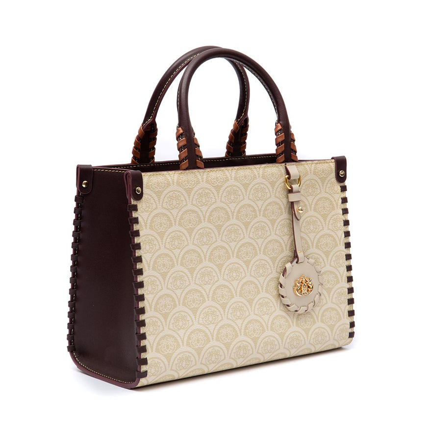 BOLSA TOTE SIRENA MINI   MONOGRAMA CANVAS CREME