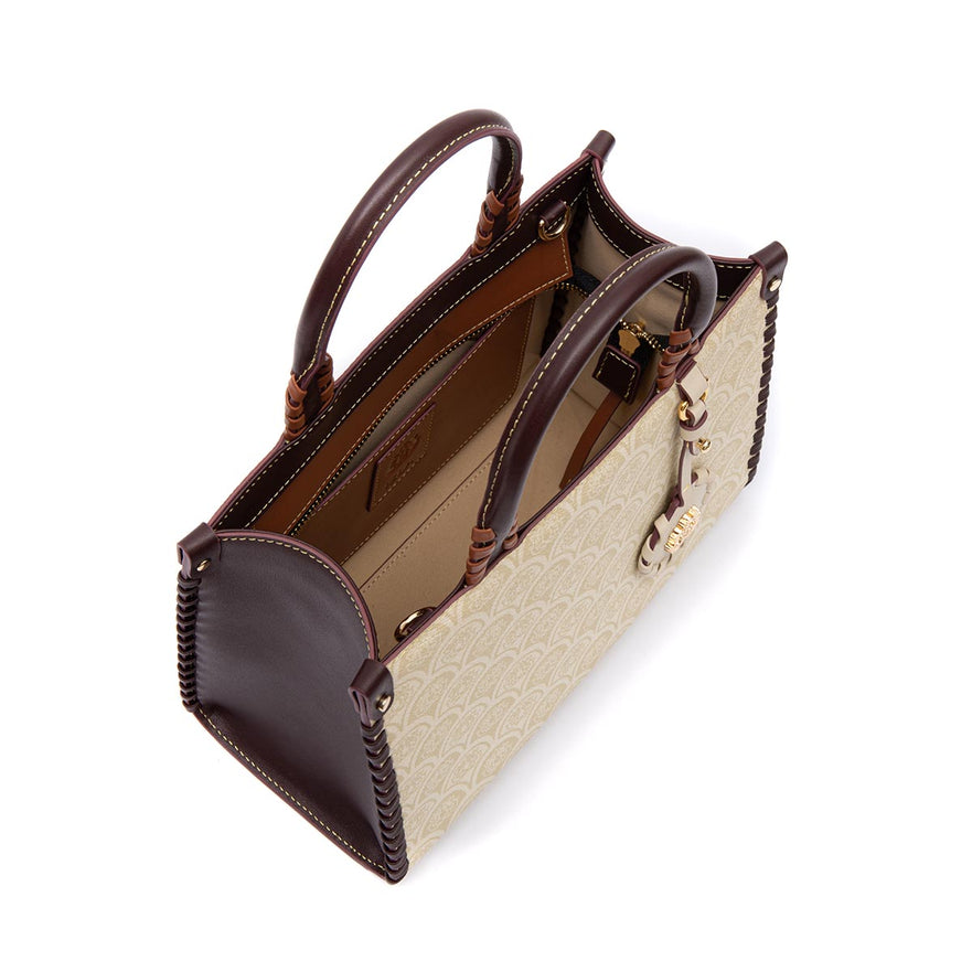 BOLSA TOTE SIRENA MINI   MONOGRAMA CANVAS CREME