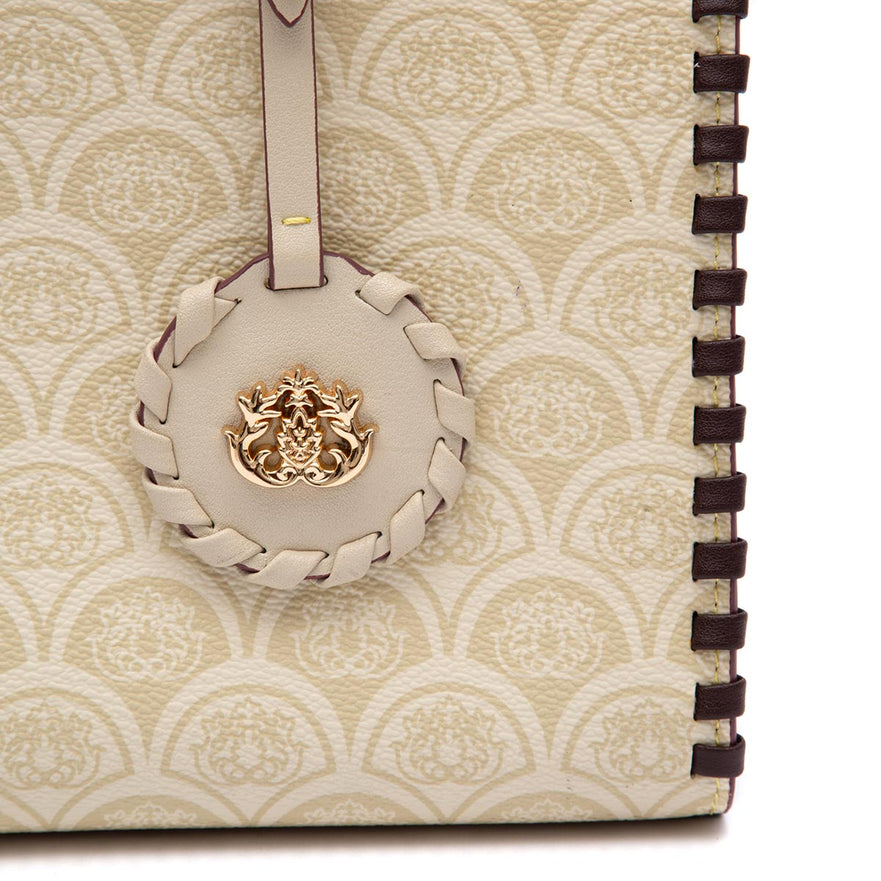 BOLSA TOTE SIRENA MINI   MONOGRAMA CANVAS CREME