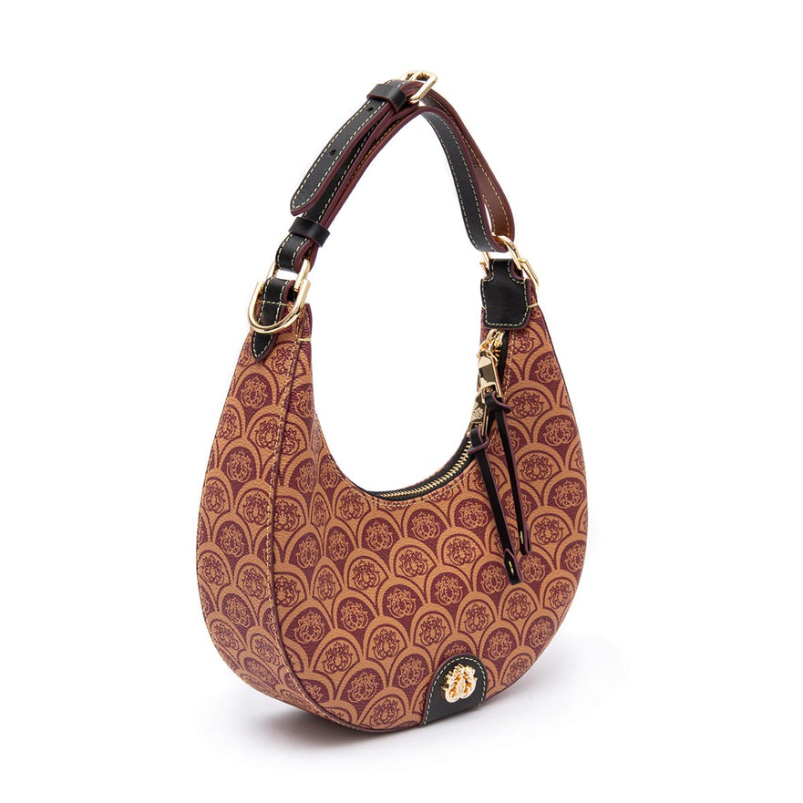 BOLSA HOBO SIREN MÉDIA   MONOGRAMA CANVAS CARAMELO