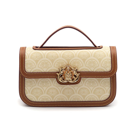BOLSA BAGUETE SIRENA MÉDIA MONOGRAMA CANVAS CREME