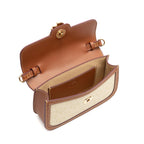 BOLSA BAGUETE SIRENA MÉDIA MONOGRAMA CANVAS CREME