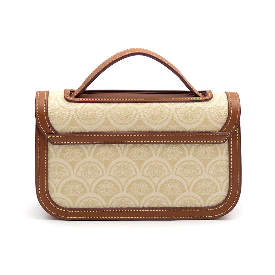 BOLSA BAGUETE SIRENA MÉDIA MONOGRAMA CANVAS CREME